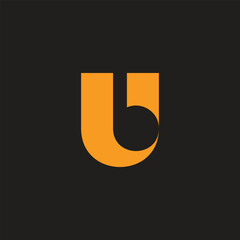 letter ub negative space silhouette logo vector