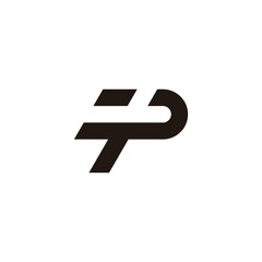 letter tp simple geometric motion logo vector