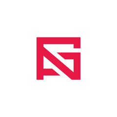 letter ag linked square geometric logo vector