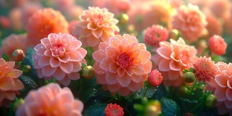 Vibrant orange flowers blooming, nature's beauty captured. perfect for spring themes and floral designs. radiant and fresh. AI
