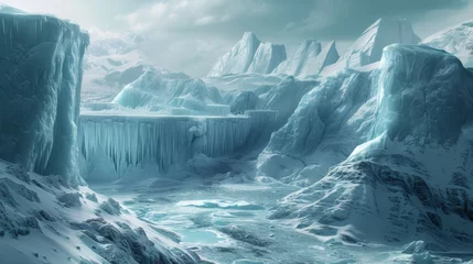Fotobehang Glacial Preservation: Frozen Landscapes and conceptual metaphors of Frozen Landscapes © MoriMori