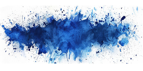 Blue paint brush strokes in watercolor isolated against white background, abstract background - obrazy, fototapety, plakaty