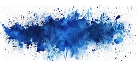  Blue paint brush strokes in watercolor isolated against white background, abstract background © Infinite Shoreline