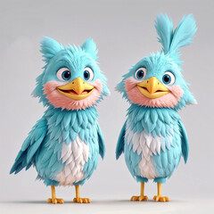 Obraz premium 3D Furry Frenzy: Floppy Ears, Big Whiskers, Wagging Tails, and Fin-tastic Fun. A Parade of Adorable 3D Critters! Cartoon Critters Come Alive: Playful Pups, Purrfect Cats, Towering Giraffes
