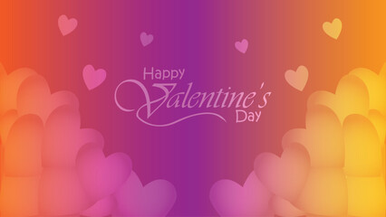 Happy valentines day. Vector banner, greeting card, flayer, poster,  with text Happy valentines day