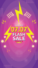Sale banner template design 7.7  .  07.07 SPECIAL OFFER, MEGA SALE, FLASH SALE