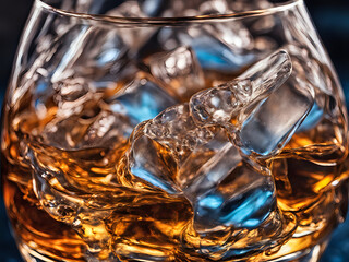 Whiskey mit Eis im Glas