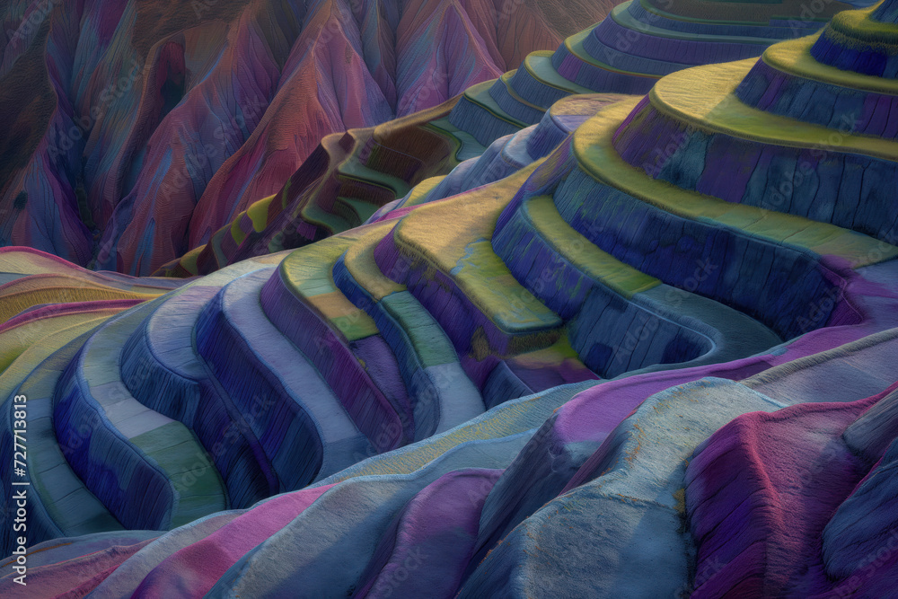 Poster surreal colorful abstract landscape. background image. created with generative ai technology