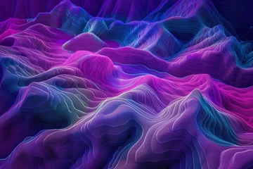 Zelfklevend Fotobehang Surreal colorful abstract landscape. Background image. Created with Generative AI technology © Artem