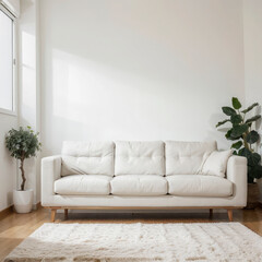 modern living room interior design with white sofa