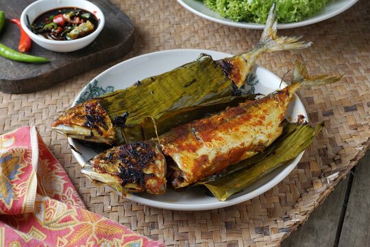 Traditional Malay Grilled Fish with Banana Leaf
