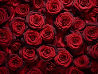 A background filled entirely with a pattern of red roses