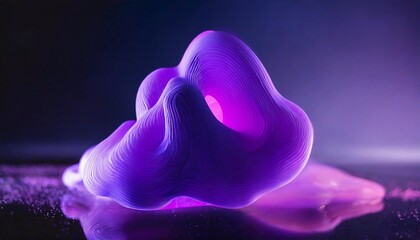 Abstract morphing iridescent orb. Bright holographic purple colors.