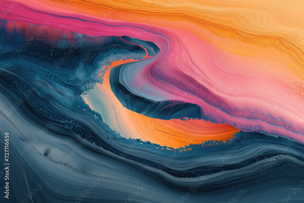 Poster surreal colorful abstract landscape. background image. created with generative ai technology