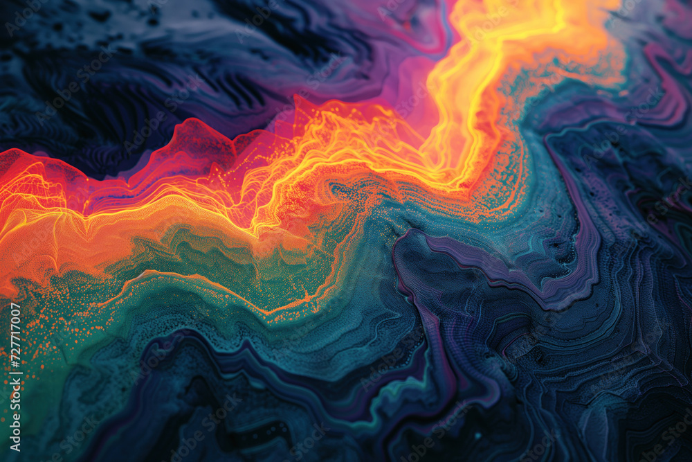 Poster surreal colorful abstract landscape. background image. created with generative ai technology