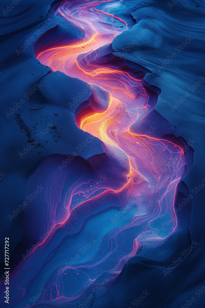 Poster surreal colorful abstract landscape. background image. created with generative ai technology