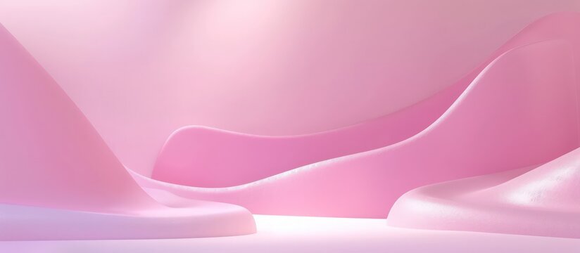 3d rendering abstract depth realism podium showcase on pastel color background. Generated AI image