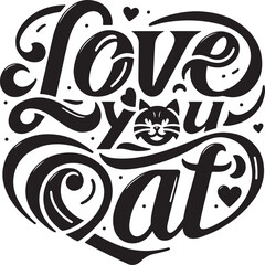 The Best Love you Cat Typography, Vector, Typography, Calliography, T-shirt Design .