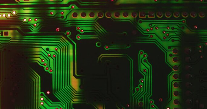 Electronic circuit board close up, background with circuit board