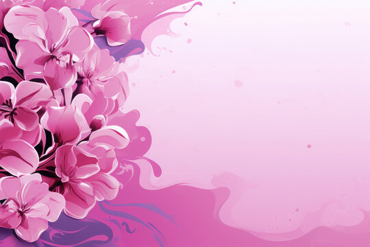 Beautiful wallpaper depicting a purple orchid, trend color of the season 2024 - Orchid Funk color. Copy space for text