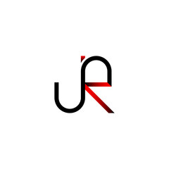 initial letter JR line logo vector red black