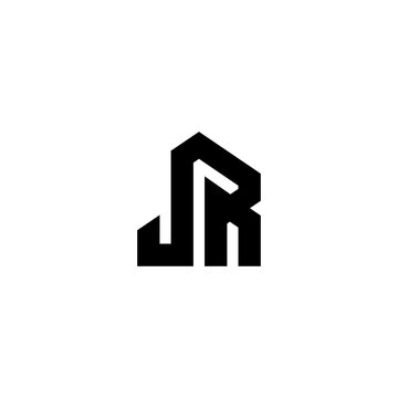 initial letter JR house logo vector