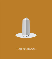Kaaba vector, Hajj Mabroor and Eid Mubarak, Arabic Translations: Happy Hajj Mabroor design for social medai banner, poster.