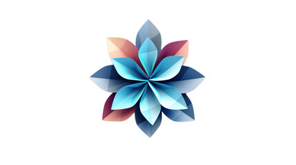 origami flower design on plain, Isolated on transparent PNG background, Generative ai