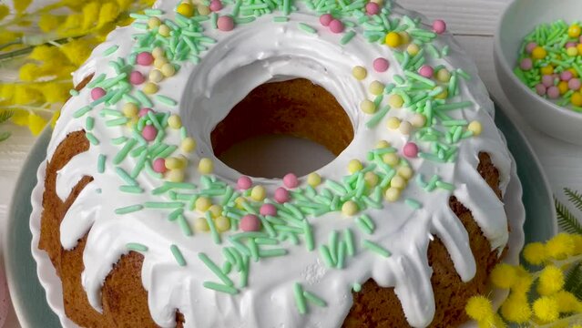 Easter Bundt Cake with Easter Eggs