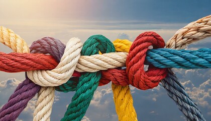 Braided Strength: Diverse Team Unites in a Colorful Tapestry of Partnership and Support