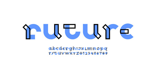 alphabet graphical decorative font, art modern lettering, letters A-Z and numerals 0-9, vector illustration 10EPS