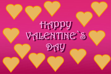 Valentine's Day card, hearts and the inscription 