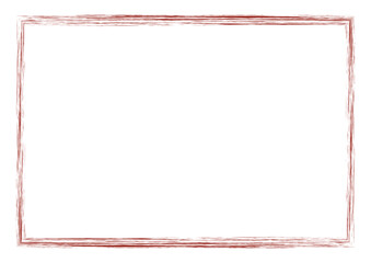 red Vector grunge frame in brush strokes style for your texte and photo, isolated grunge frame on white