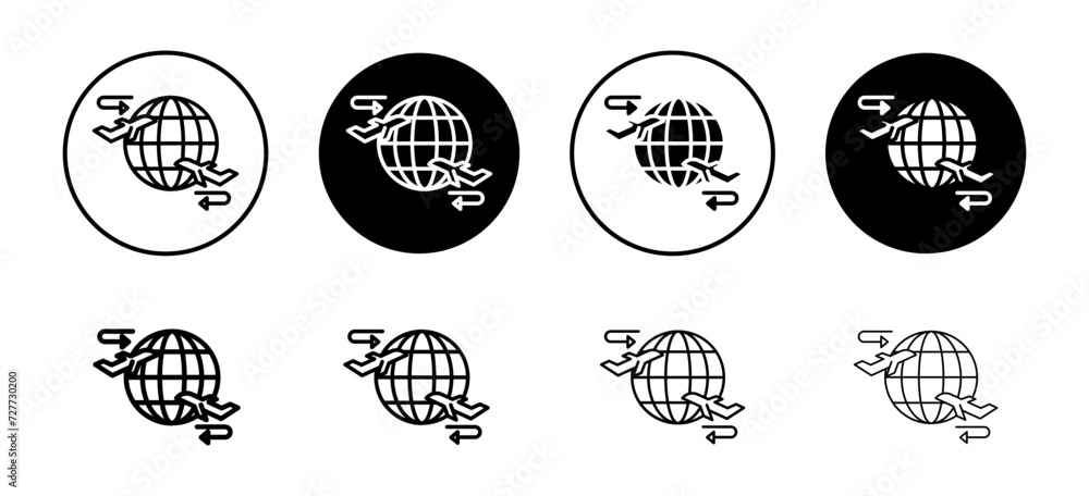 Aufkleber import export vector icon set collection. import export outline flat icon.