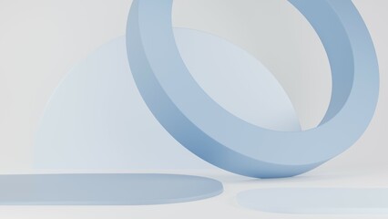 Obraz premium 3D Rendering abstract blue background with podium 