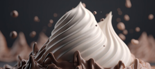 splash wave of vanilla chocolate milk ice cream 1
