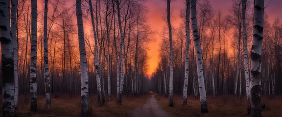 Birch forest, pathway, photography backdrop, wedding backdrop, maternity backdrop