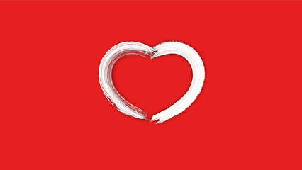 white line heart shape valentines day festival. on the red background.