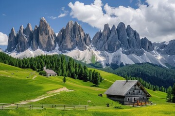 Fototapeta na wymiar Travel in the Dolomites, Italian Alps, Europe, Summertime 