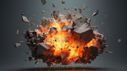 explosion fires against grey background vector illustration