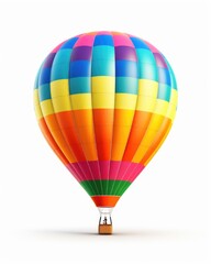 Isolated Hot Air Balloon in Colorful Splendor for Your Ballooning Adventure and Airship Rides