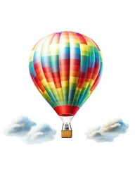 Fototapeta premium Hot Air Balloon Isolated in Vibrant Colors for Your Next Adventure