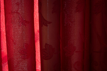 burgundy color thick textured curtain