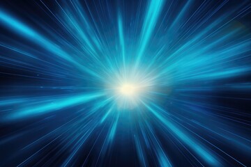 Blue Light Burst Explosion - Zooming in with Velocity - Quick Blast of Golden Sparks on the Move