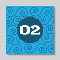 Obraz premium Vector Creative Number 02 Blue Background