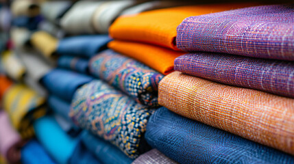 colorful fabrics for sale at market