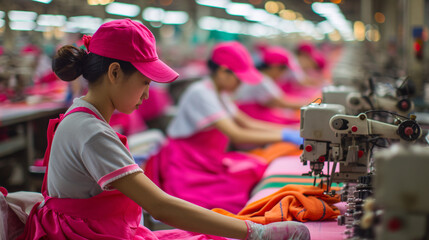 factory in asia producing fast fashion 