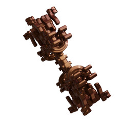 Metal abstract shape, 3d render © neurostructure