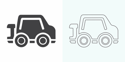 Car. monochrome icon. Car front line icon. Simple outline-style sign symbol. Auto, view, sport, race, transport concept. Vector illustration isolated on white background