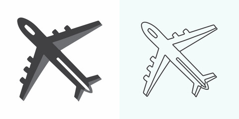 Plane icon vector illustration. Airplane sign and symbol. Flight transport symbol. plane line icon on a white background. Airplane icon logo vector design